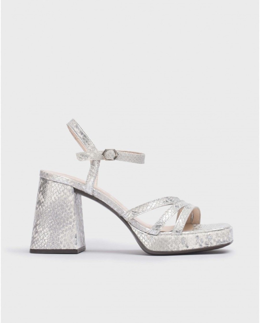 Wonders Silver Love Sandal | Heels