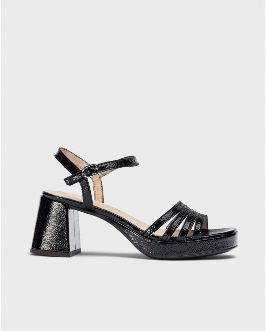 Wonders Black Zaida Heeled Sandals | Heels