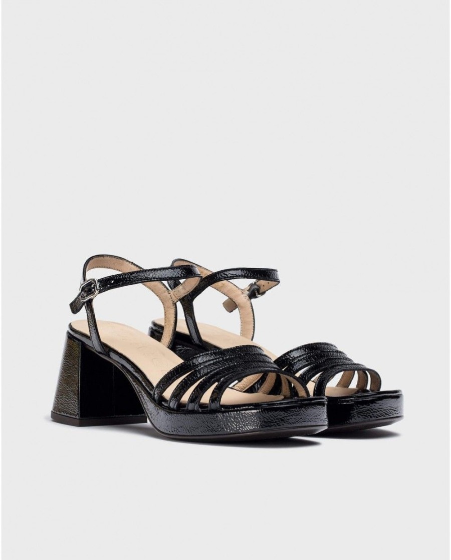 Wonders Black Zaida Heeled Sandals | Heels