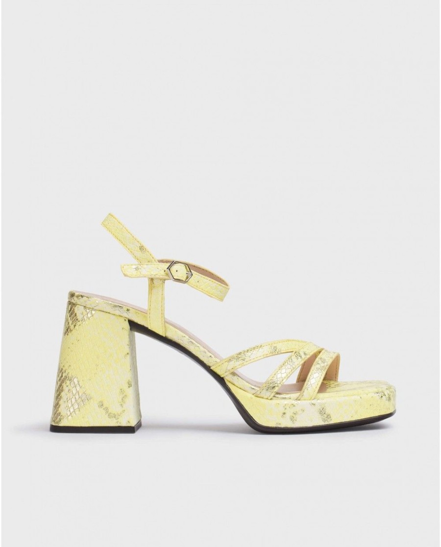 Wonders Lime Green Love Sandal | Heels