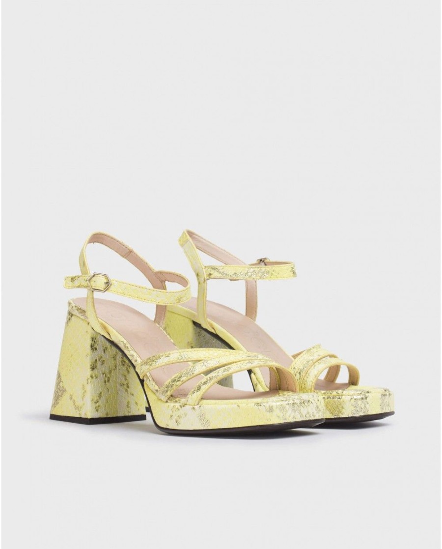 Wonders Lime Green Love Sandal | Heels