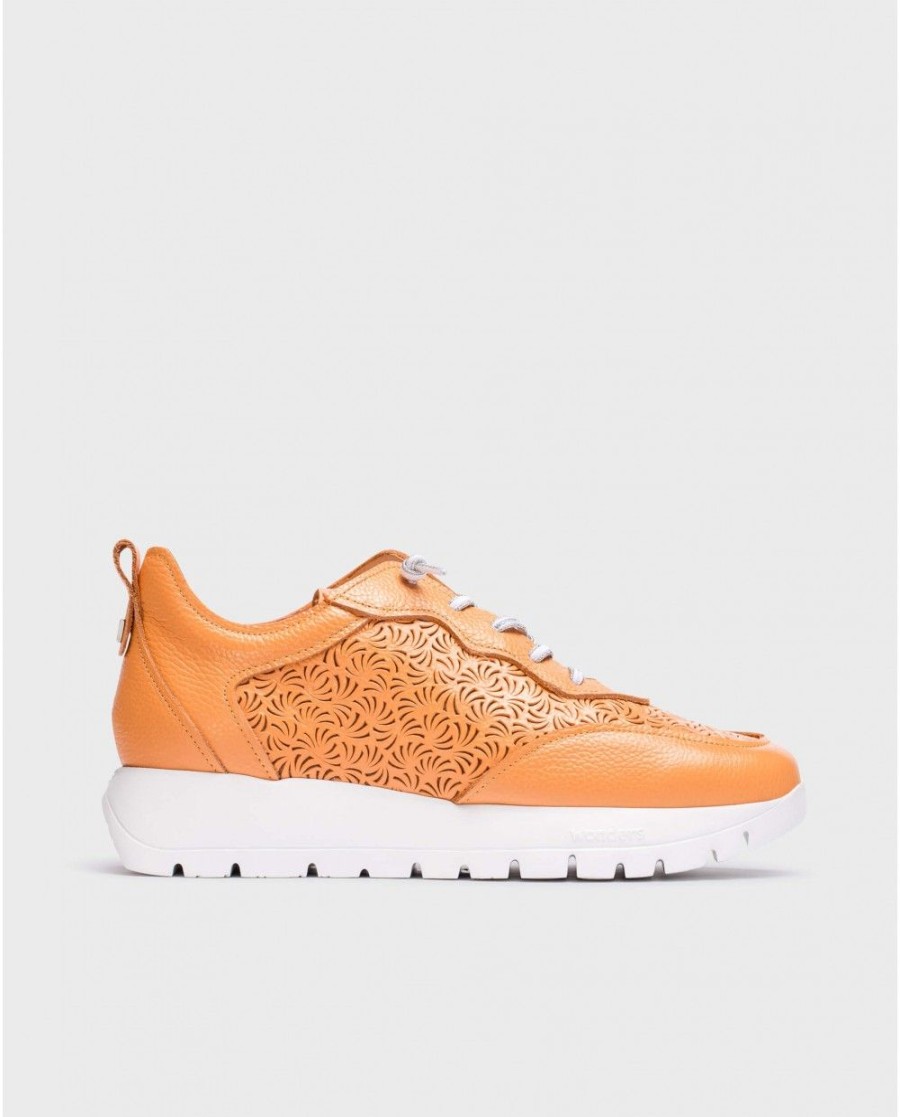 Wonders Orange Cairo Sneaker | Flat Shoes