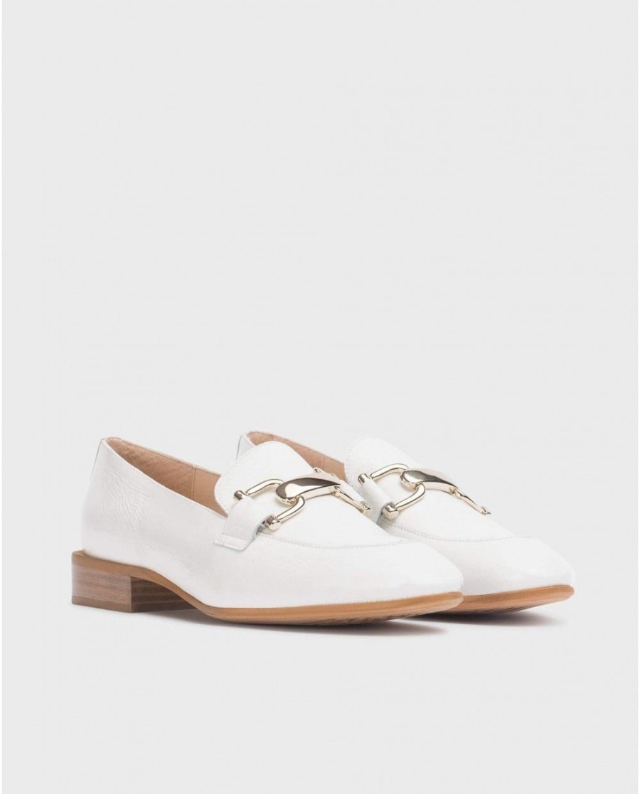 Wonders White Ermes Moccasin | Flat Shoes