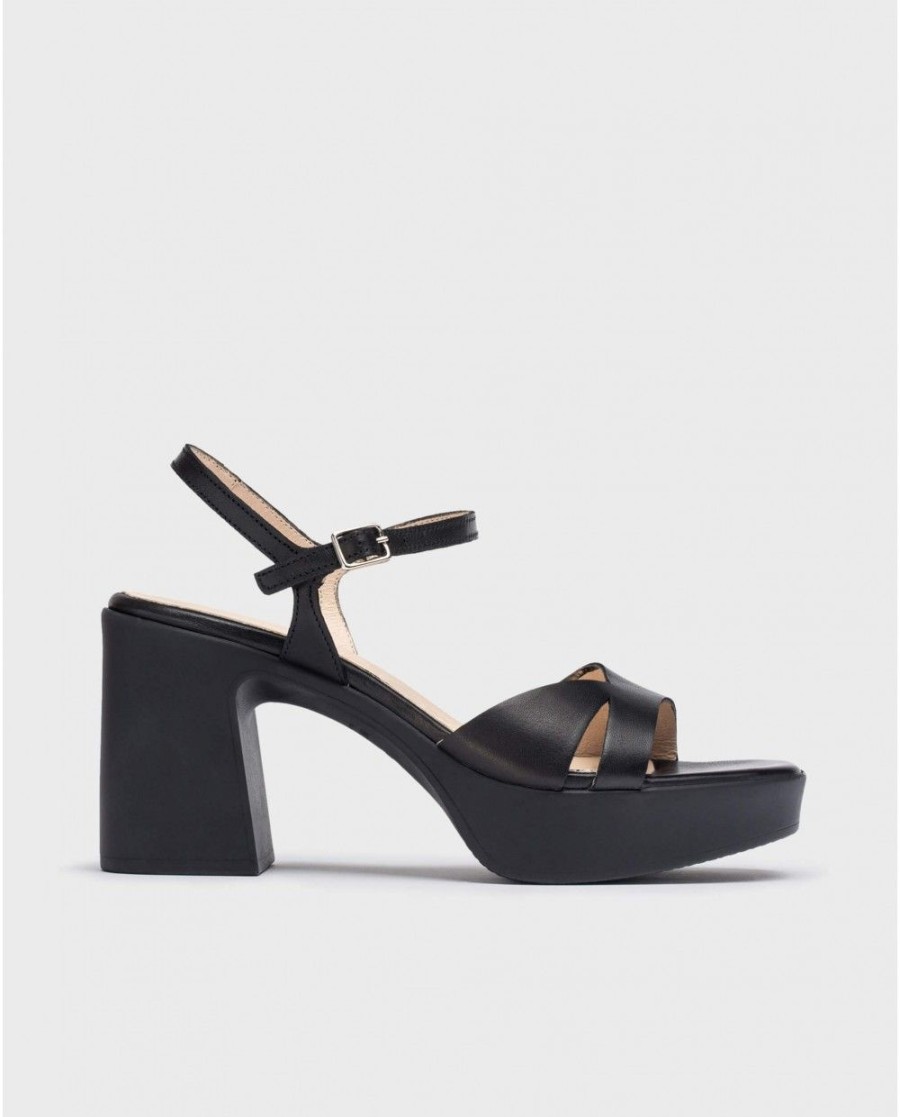 Wonders Black Isabel Heeled Sandals | Heels