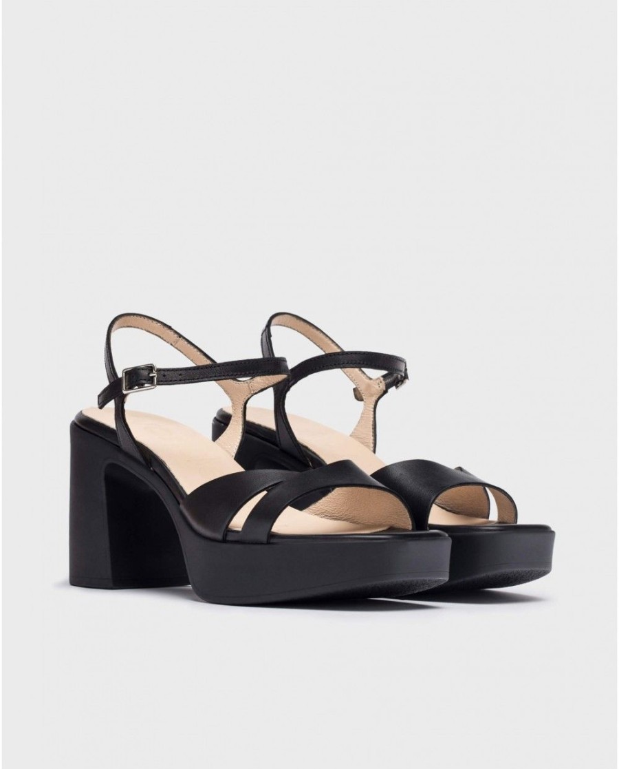 Wonders Black Isabel Heeled Sandals | Heels