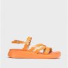 Wonders Orange Motril Sandals | Flat Shoes