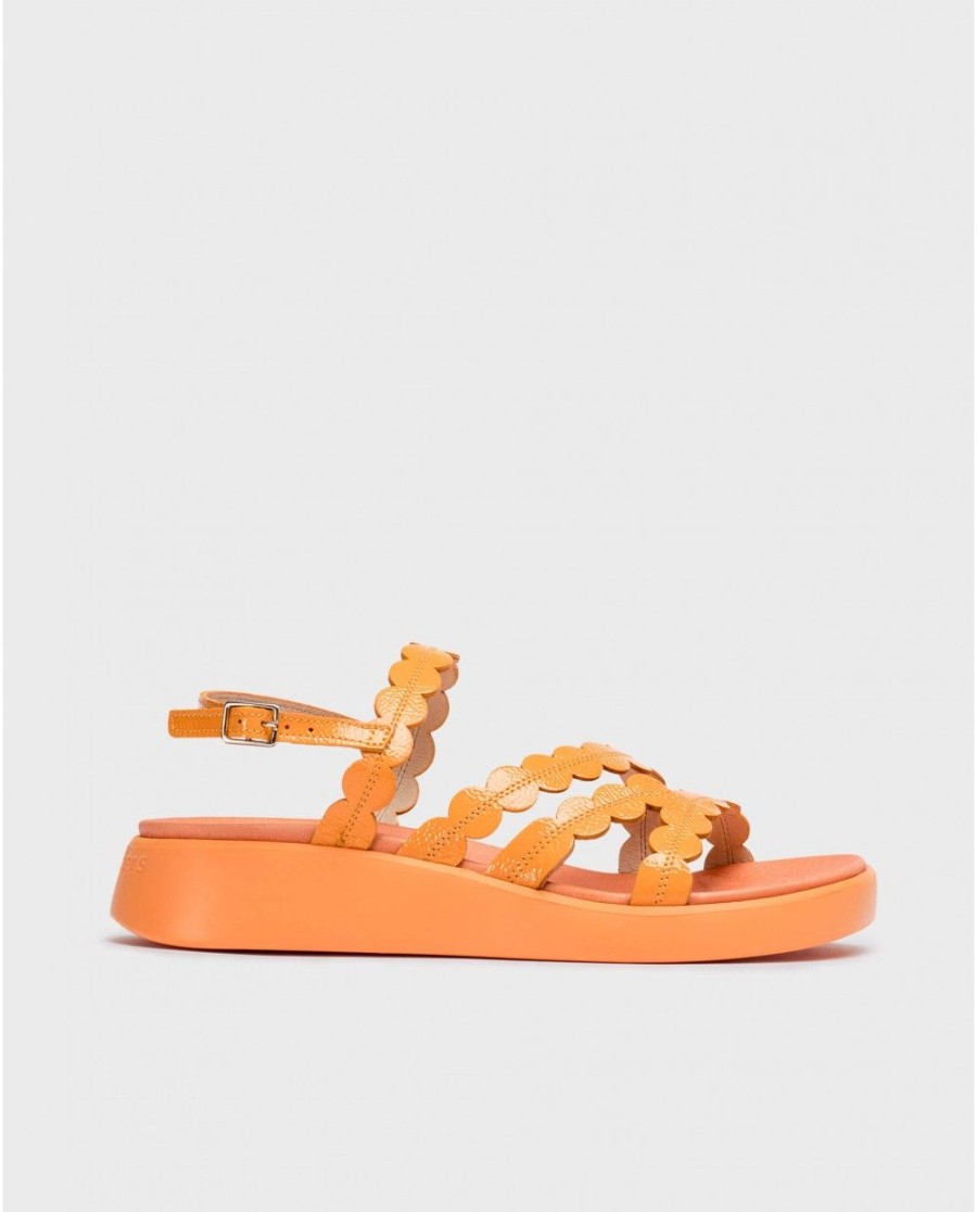 Wonders Orange Motril Sandals | Flat Shoes