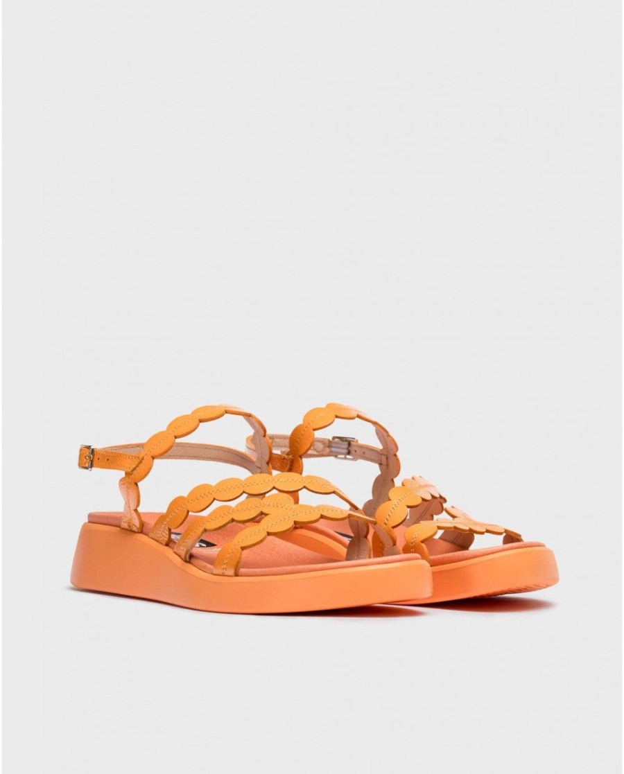 Wonders Orange Motril Sandals | Flat Shoes