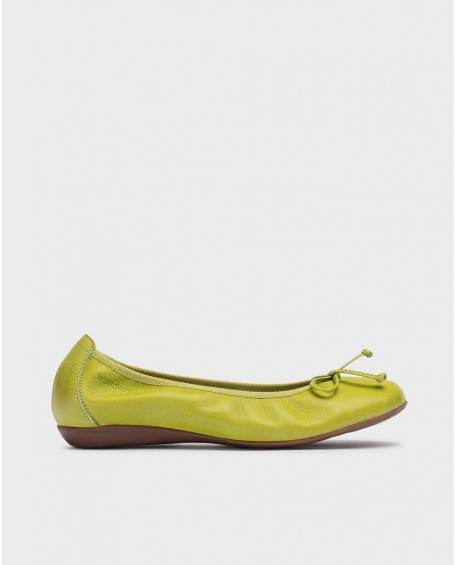 Wonders Green Bo Ballet Flat | Flat Shoes