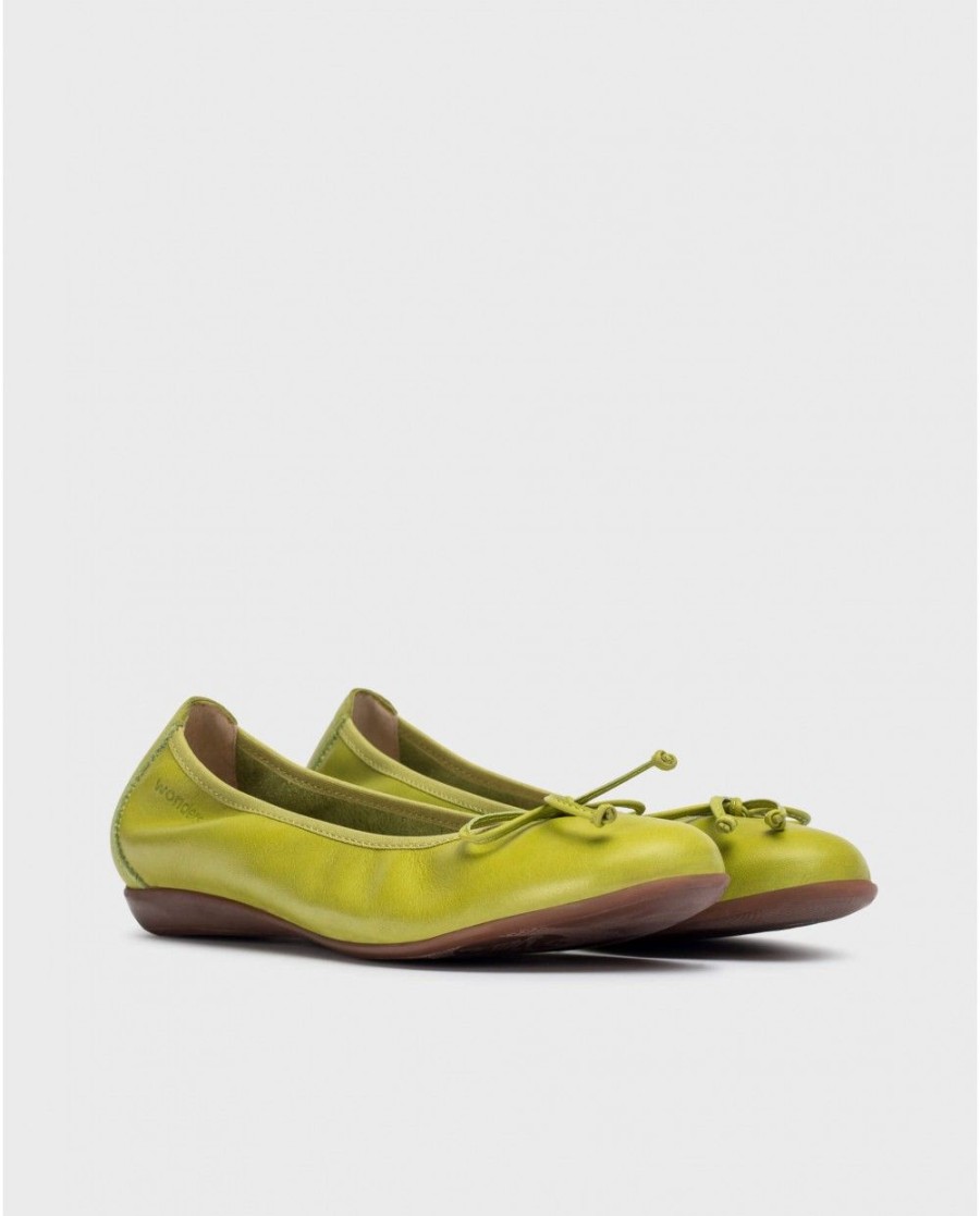 Wonders Green Bo Ballet Flat | Flat Shoes