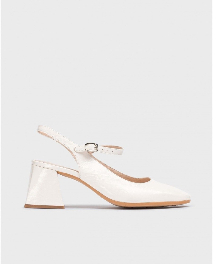 Wonders White Jane Slingback Sandals | Heels