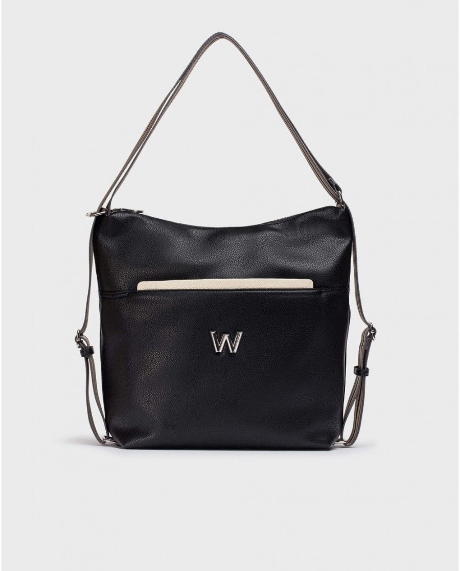 Wonders Black Bicolor Amatista Bag | Totes