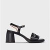 Wonders Black Emilia Heeled Sandals | Heels