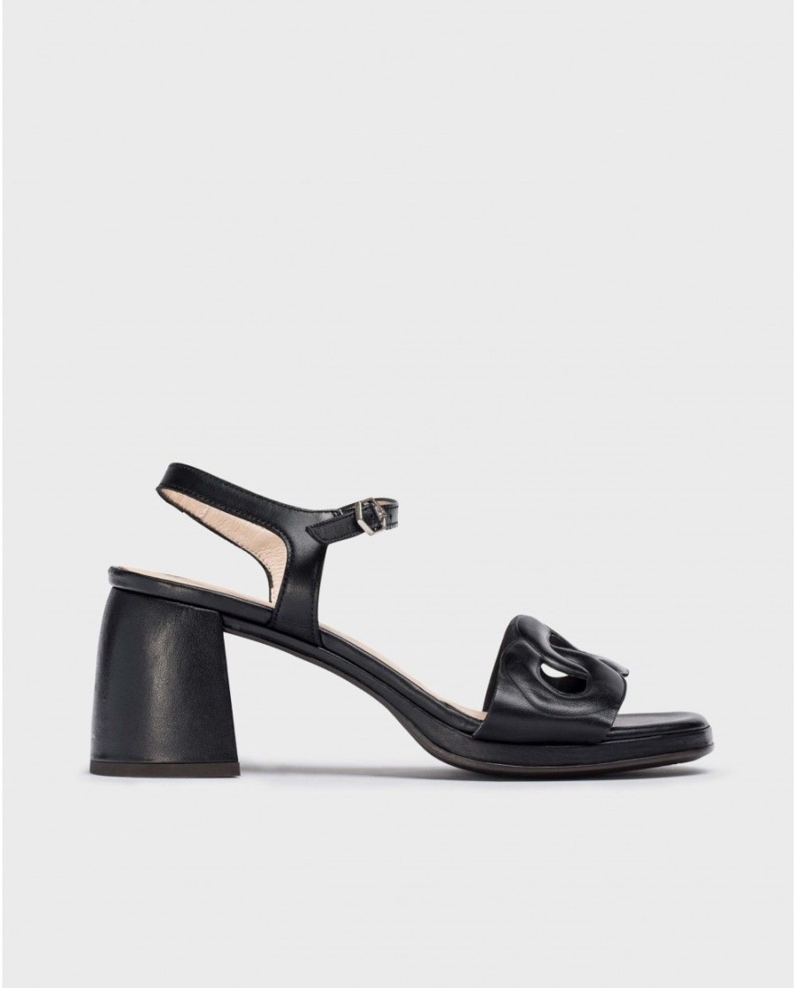 Wonders Black Emilia Heeled Sandals | Heels