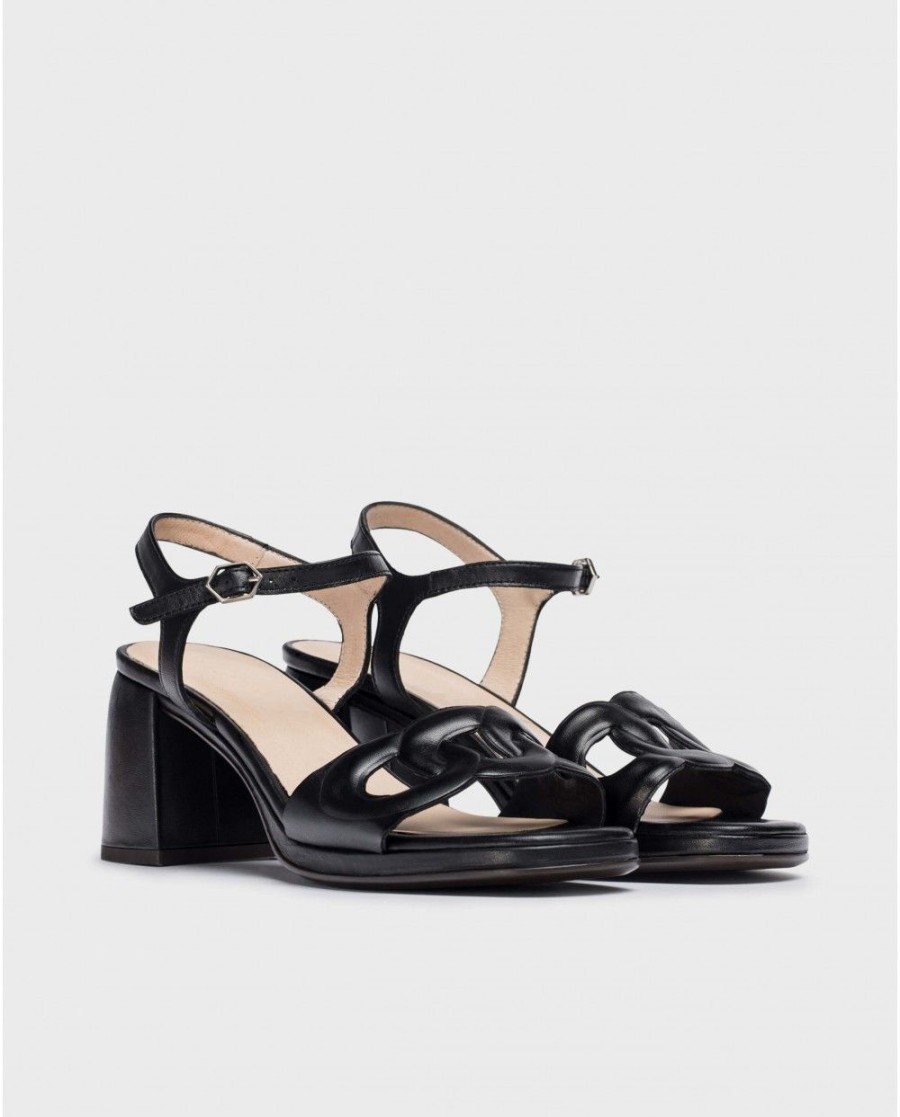 Wonders Black Emilia Heeled Sandals | Heels