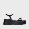 Wonders Black Aurora Platform Sandals | Sandals