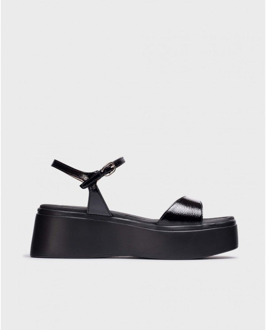 Wonders Black Aurora Platform Sandals | Sandals