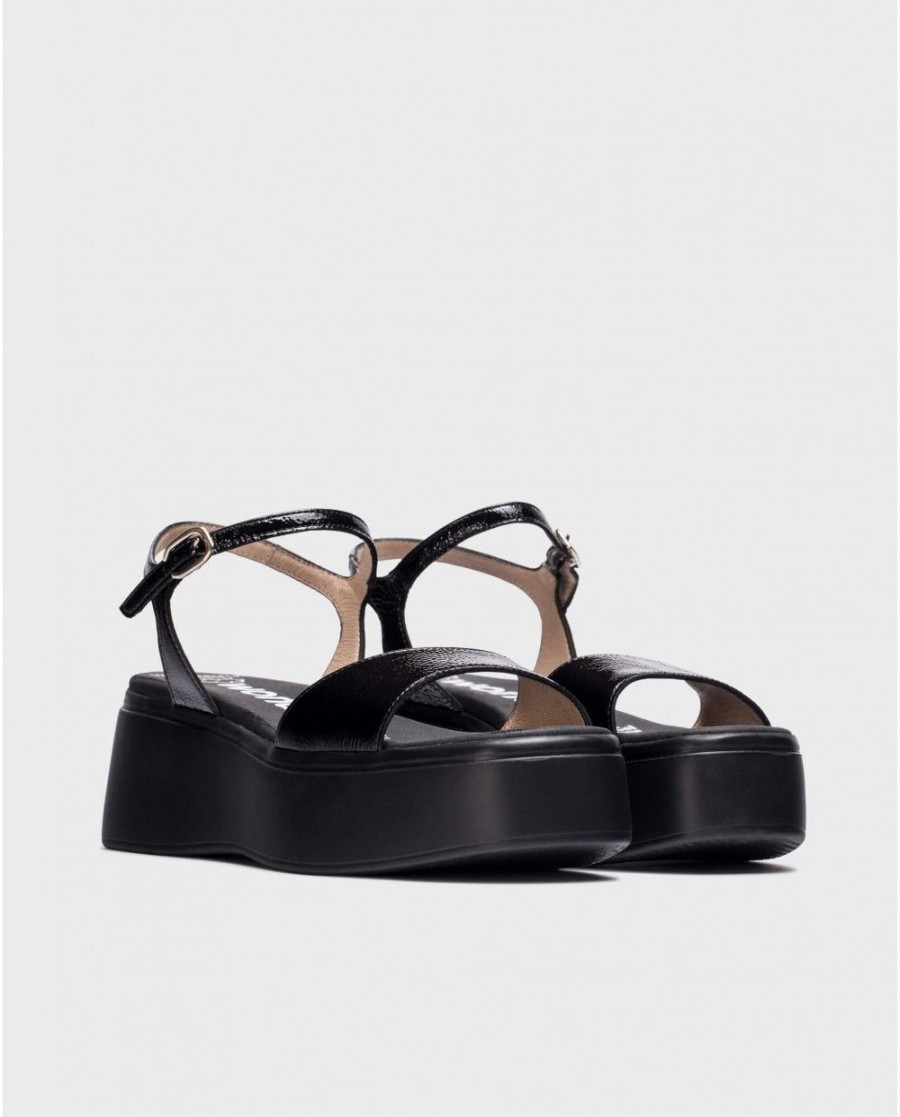 Wonders Black Aurora Platform Sandals | Sandals