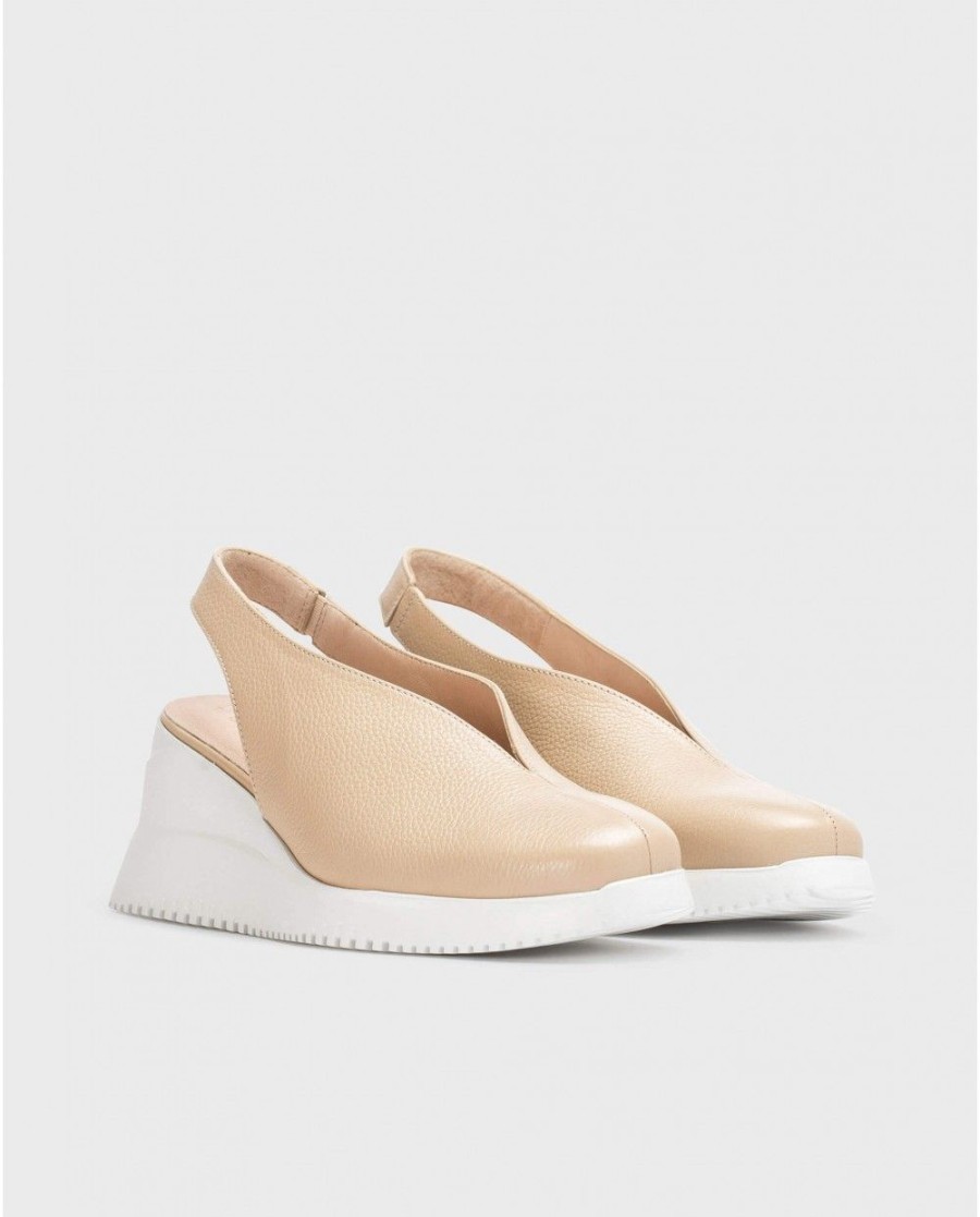 Wonders Beige Walter Wedge Shoe | Wedges