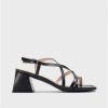 Wonders Black Sofia Heeled Sandals | Heels