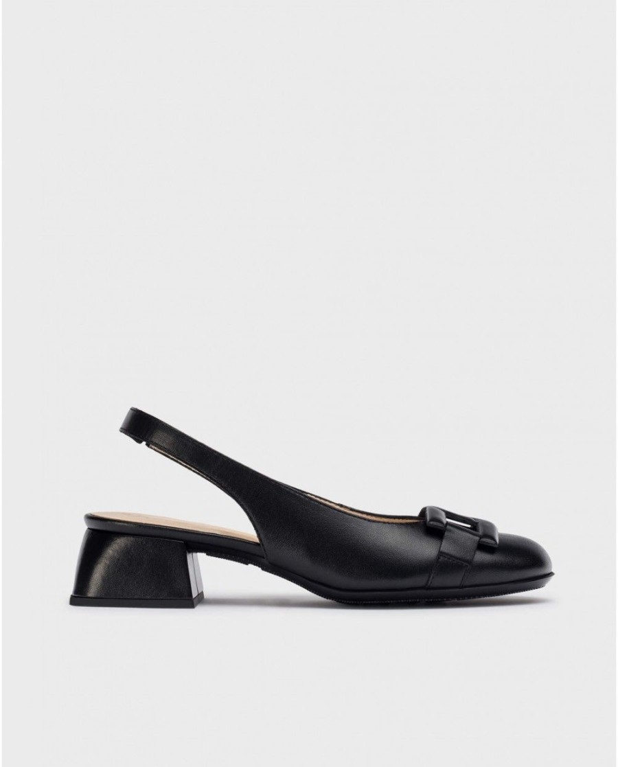 Wonders Black Maya Shoes | Heels