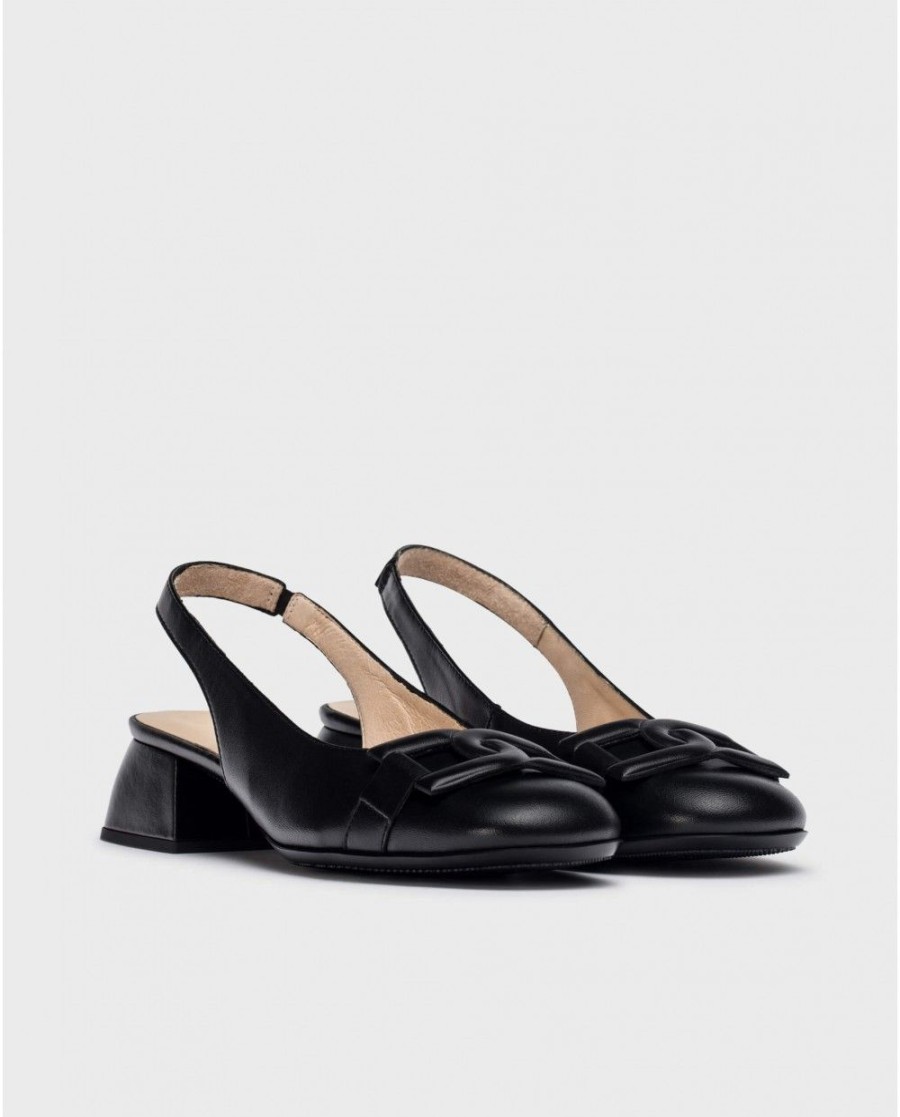 Wonders Black Maya Shoes | Heels