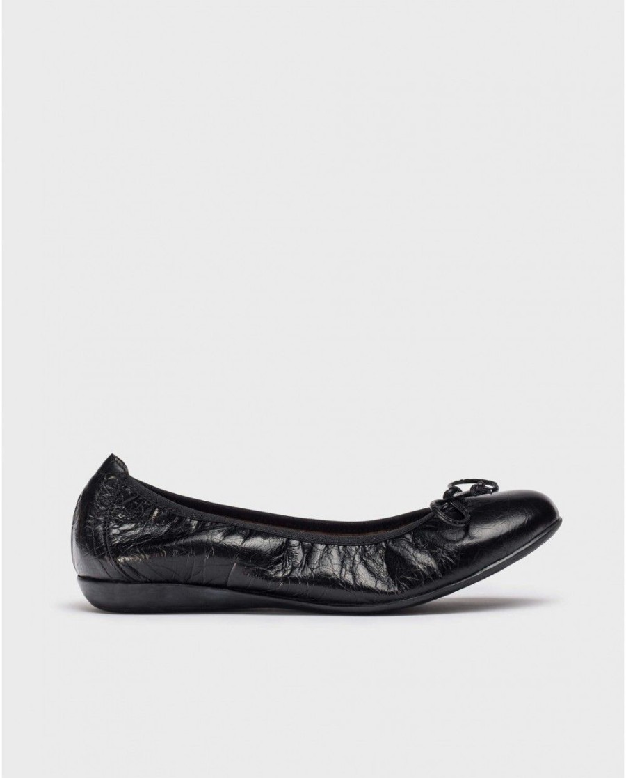 Wonders Black Bo Ballet Pump | Ballerinas