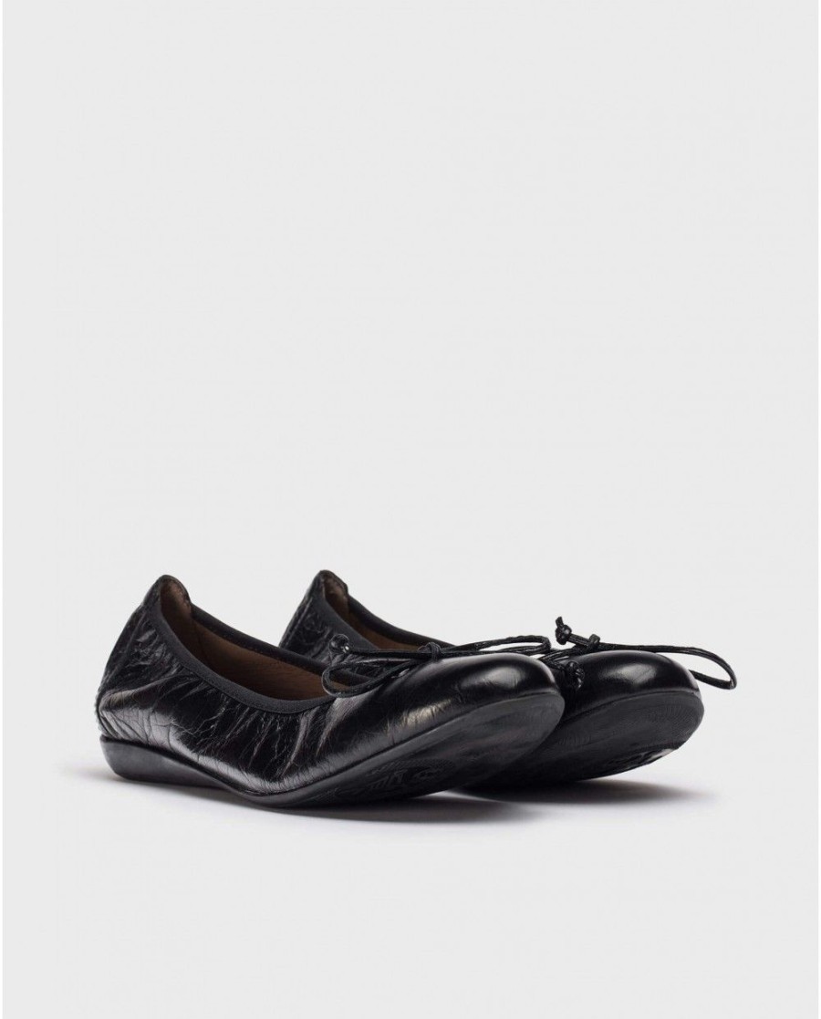 Wonders Black Bo Ballet Pump | Ballerinas