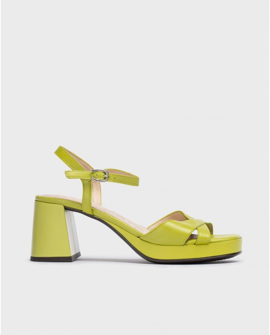 Wonders Green Lola Heeled Sandals | Heels