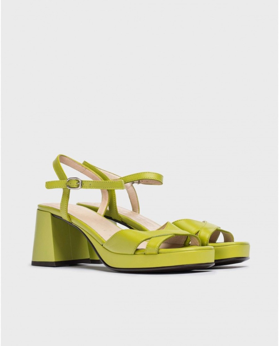 Wonders Green Lola Heeled Sandals | Heels