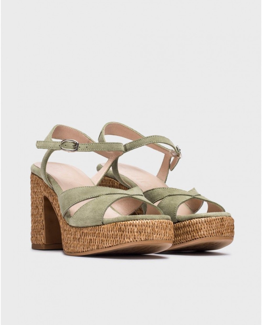 Wonders Green Giorgia Sandals | Heels