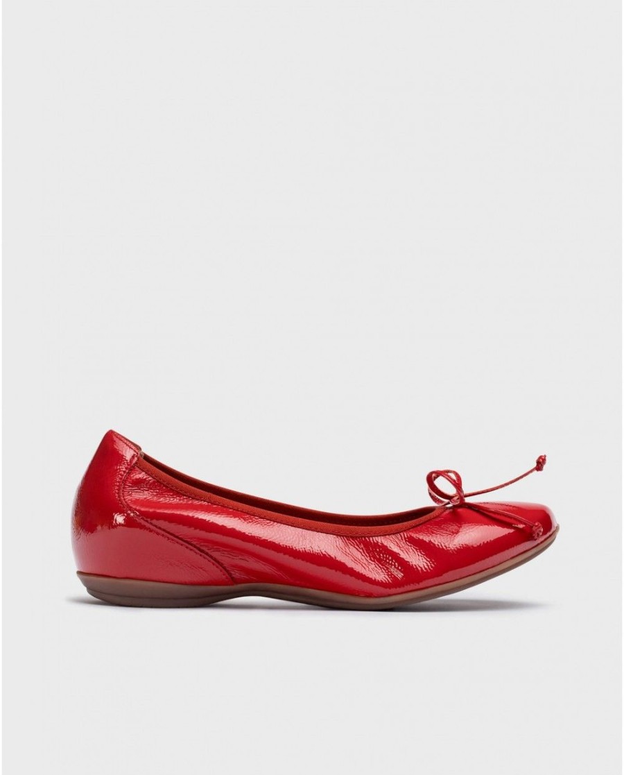 Wonders Red Atenas Ballerina | Flat Shoes