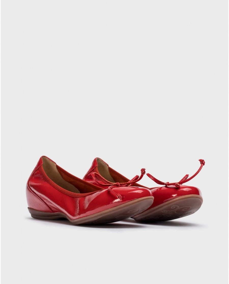 Wonders Red Atenas Ballerina | Flat Shoes