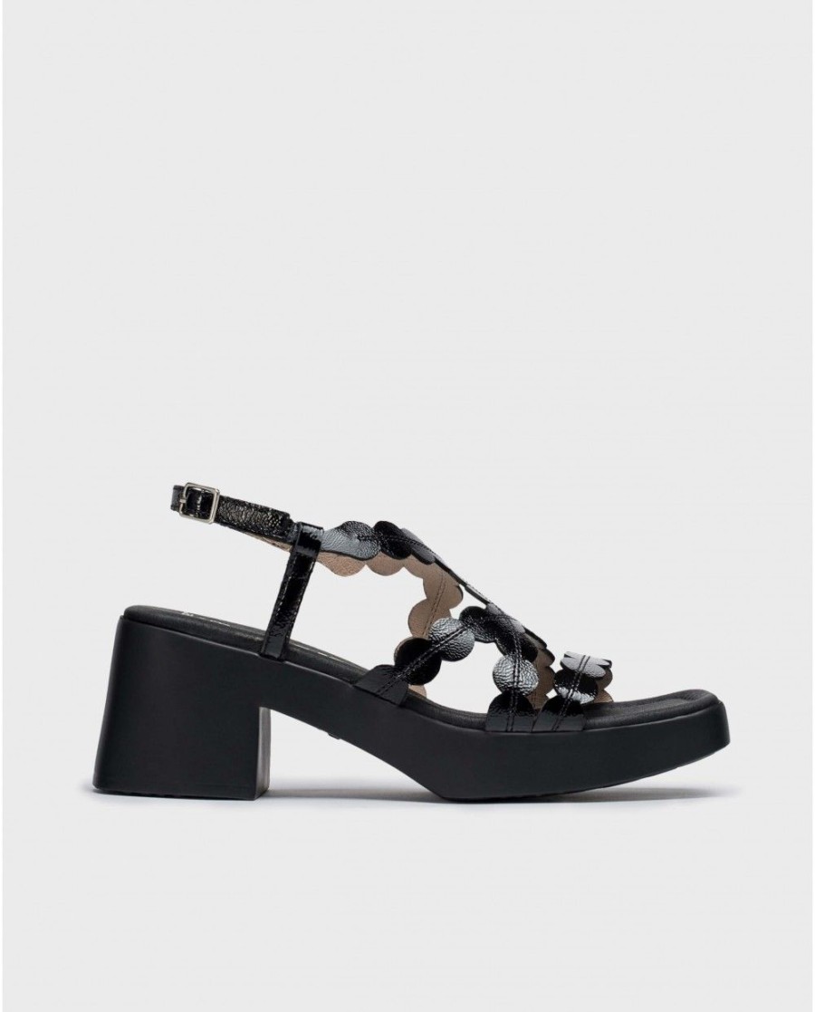 Wonders Black Neus Heeled Sandals | Heels