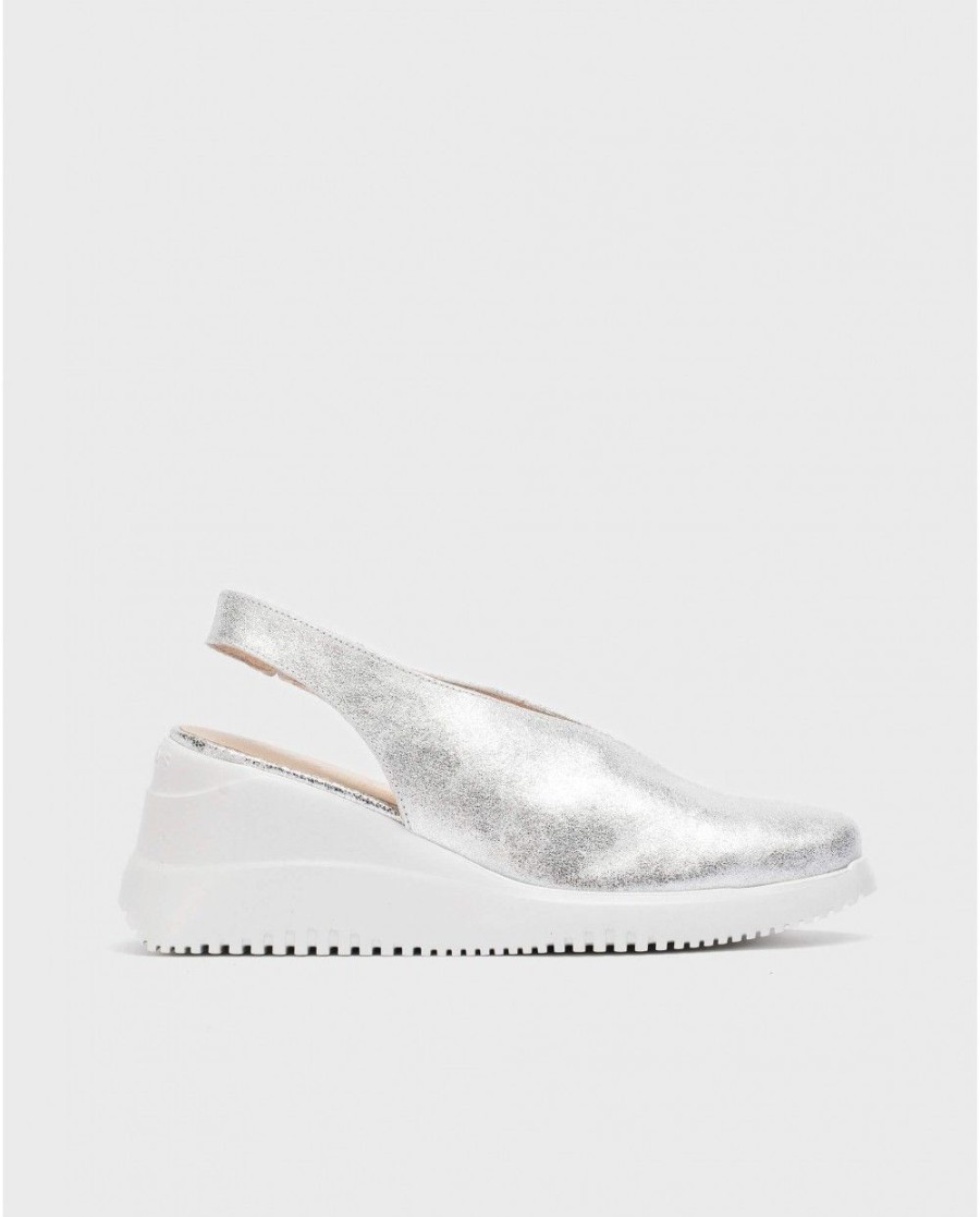 Wonders Silver Walter Wedge Shoe | Wedges