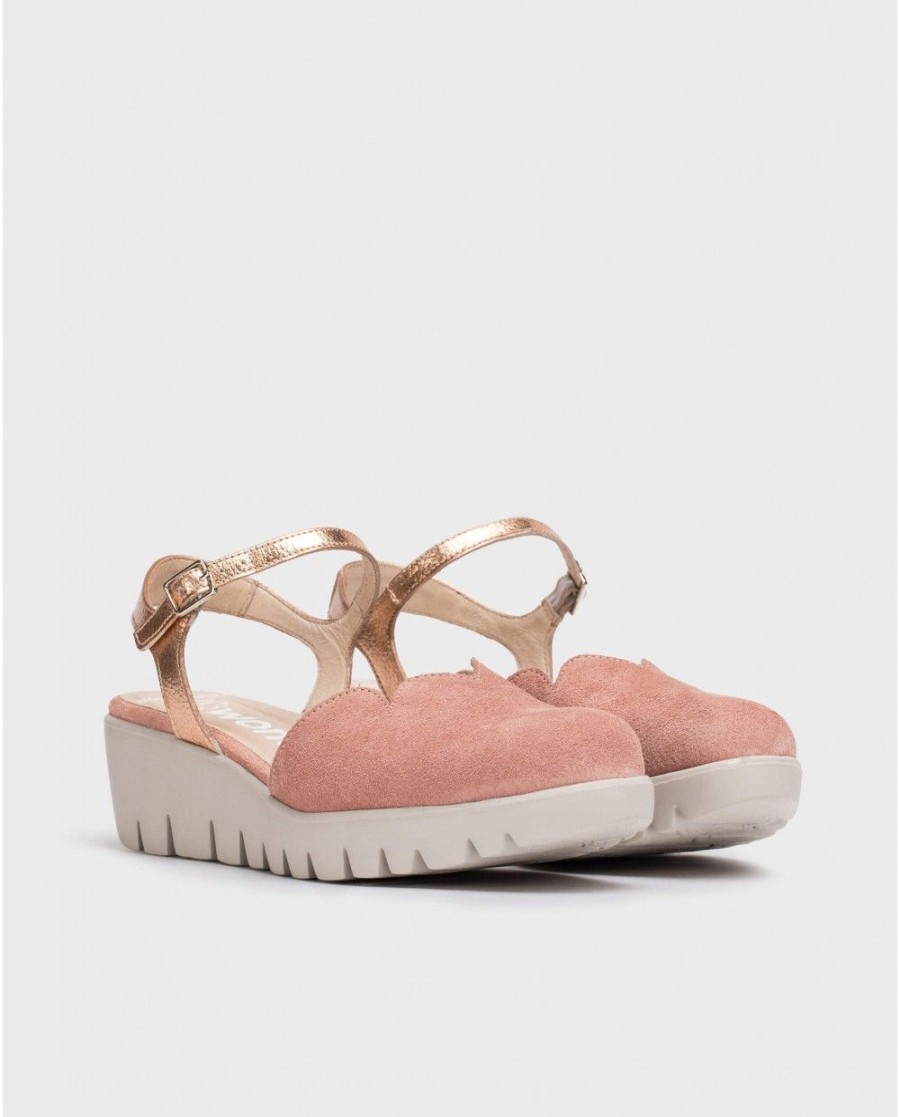 Wonders Pink Caravaca Sandal | Wedges