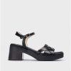 Wonders Black Catalina Sandals | Heels