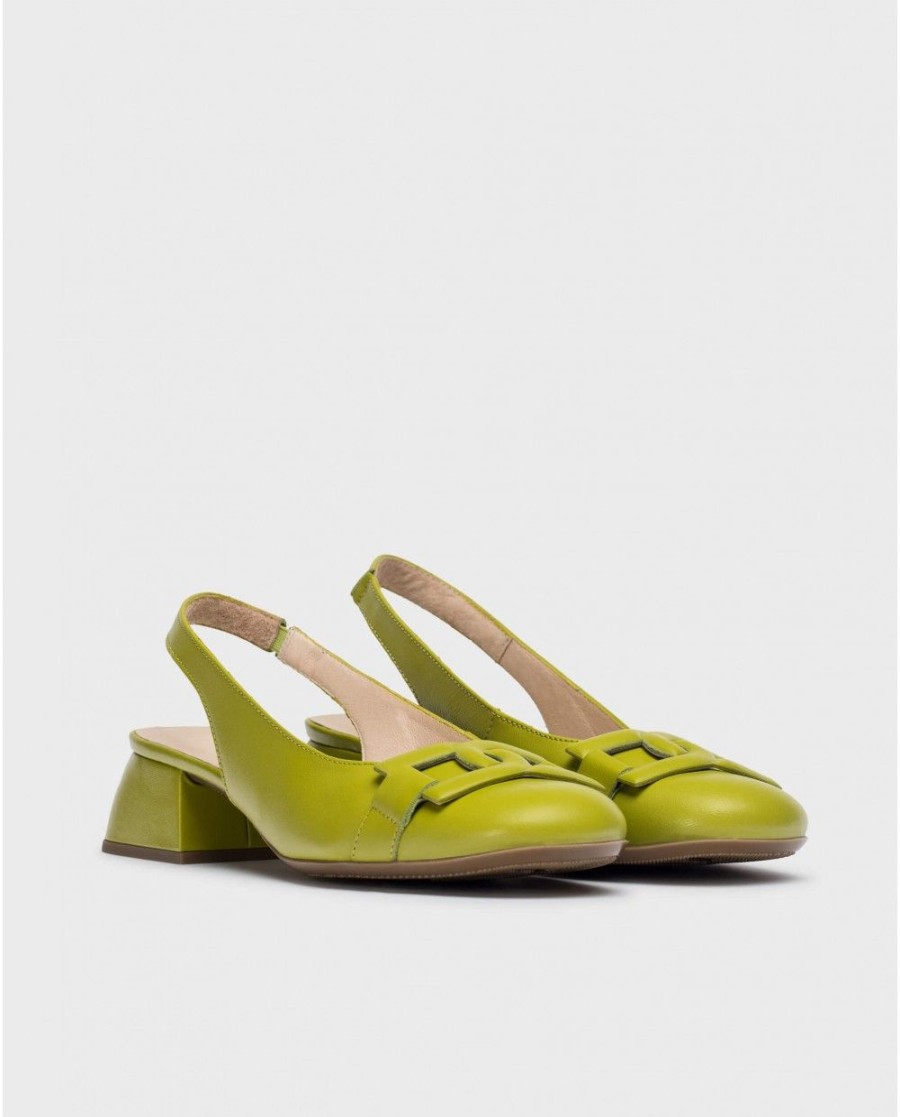 Wonders Green Maya Shoes | Heels