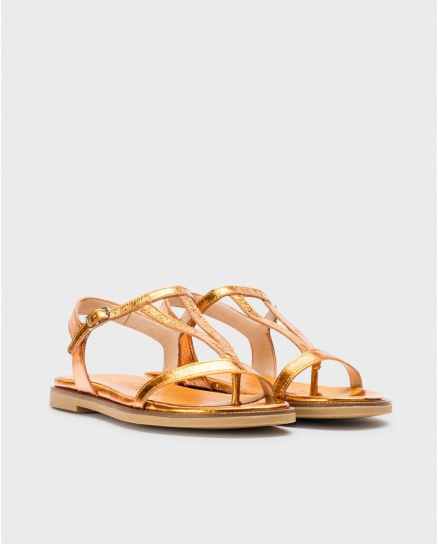 Wonders Orange Jimena Flat Sandals | Sandals