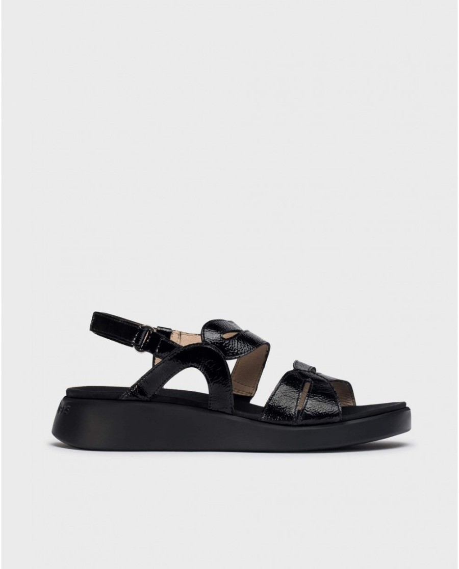 Wonders Black Wave Sandals | Sandals