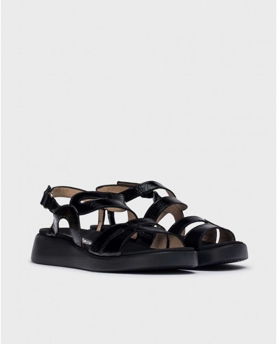 Wonders Black Wave Sandals | Sandals